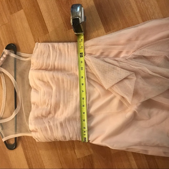 Blush bobbin net bridesmaid dress - Picture 2 of 8